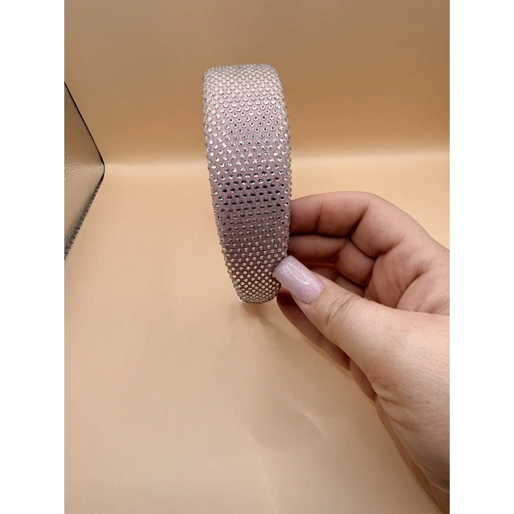 Claires Headband Light Pink White Rhinestone Gems Hair Accessory Costume Cosplay